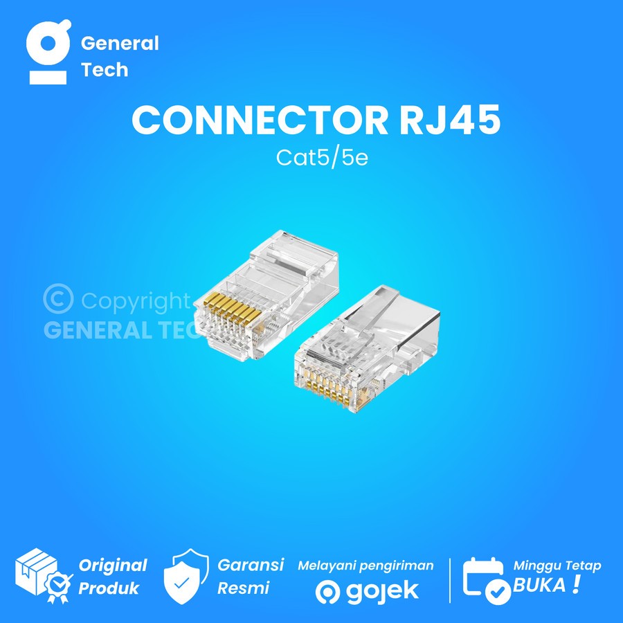 Jual Jack Connector RJ45 Kepala Kabel UTP LAN | Shopee Indonesia