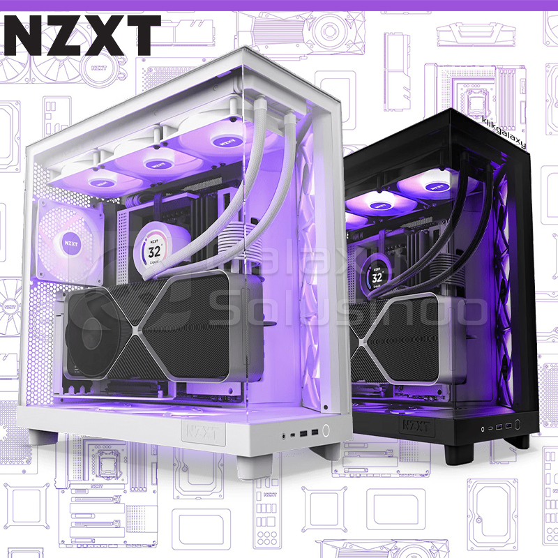Jual NZXT H6 FLOW RGB Matte Tempered Glass ATX Gaming Case - Black ...