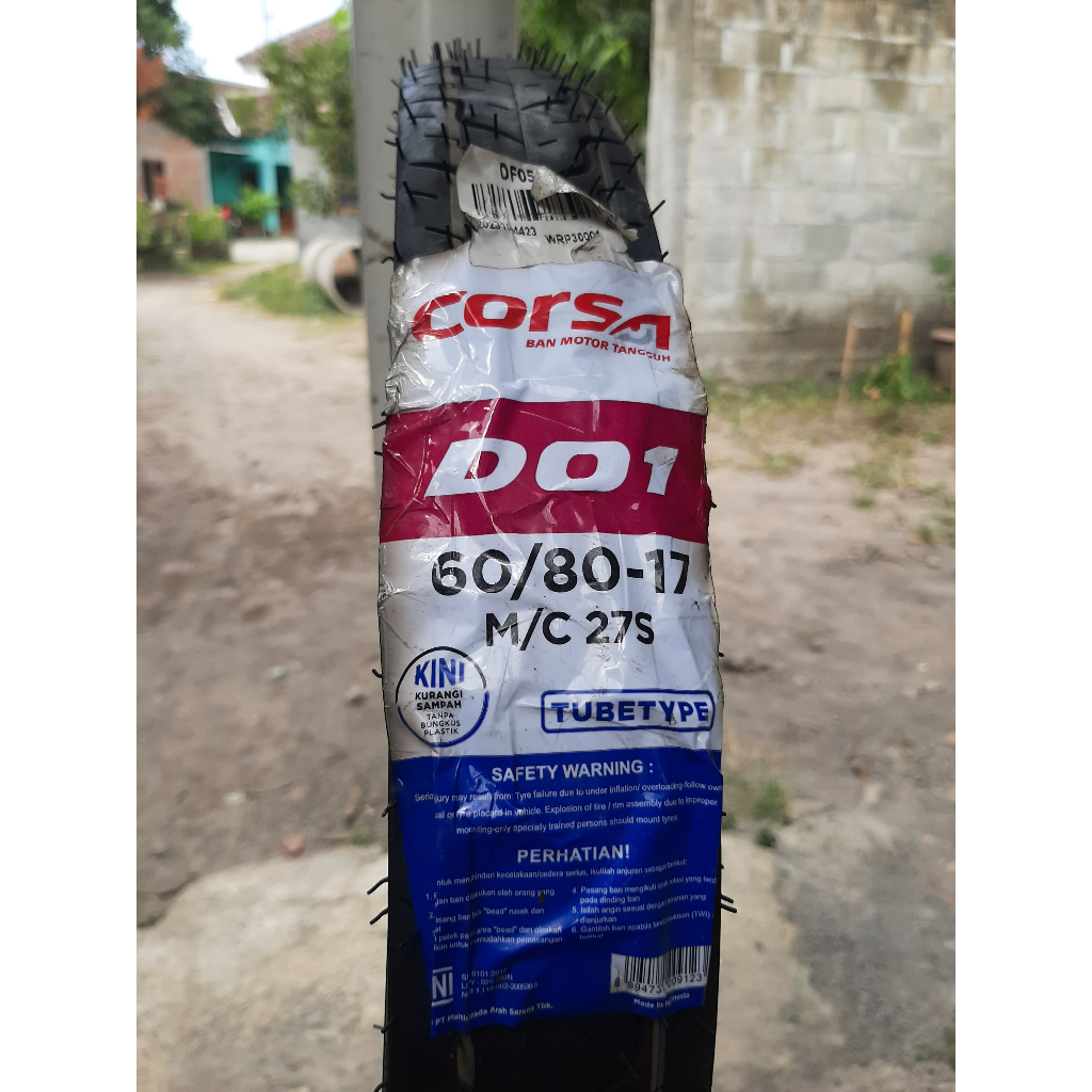 Jual Ban Drag Race Ring 17 Corsa D01 Ukur 60/80-17 Tube Type Ban Drag ...