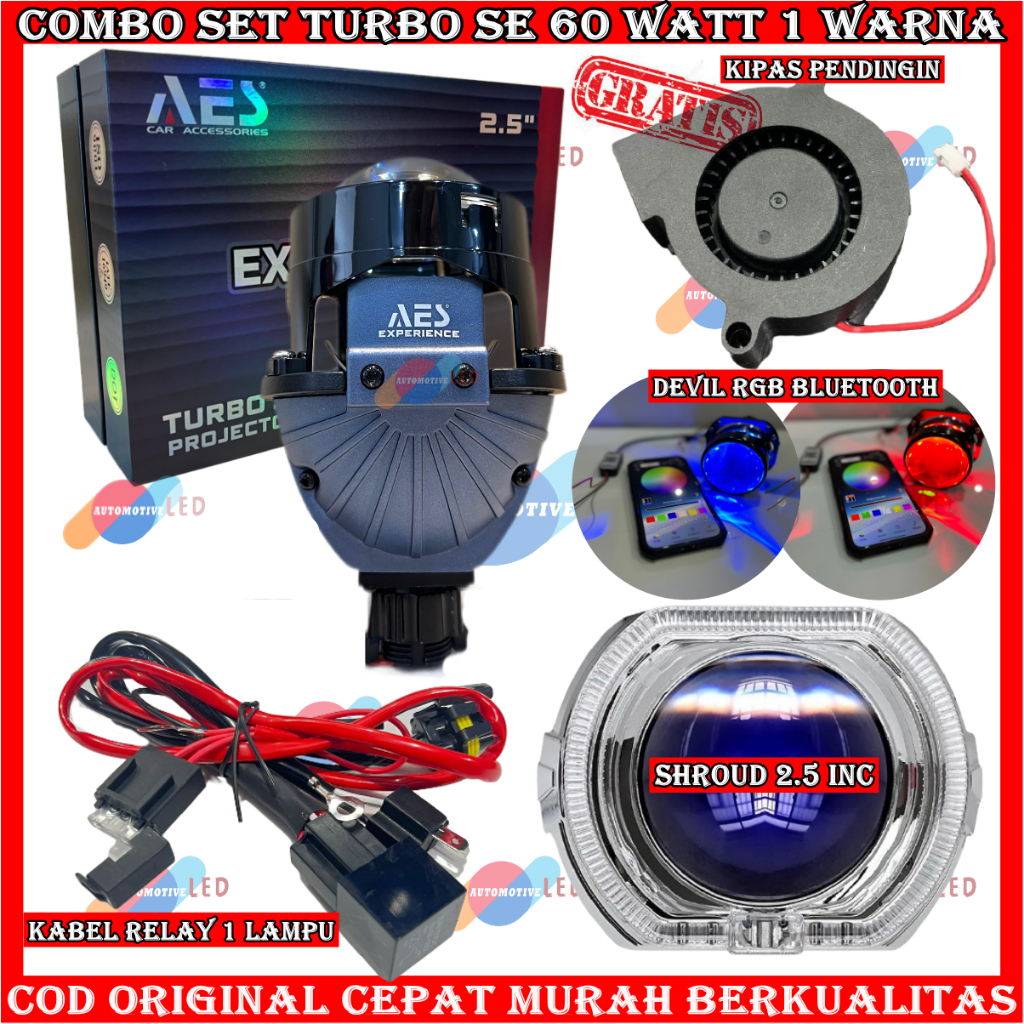 Jual PAKET COMBO SUPER HEMAT BILED TURBO SE EXPERIENCE 60 WATT 2,5 INCH ...