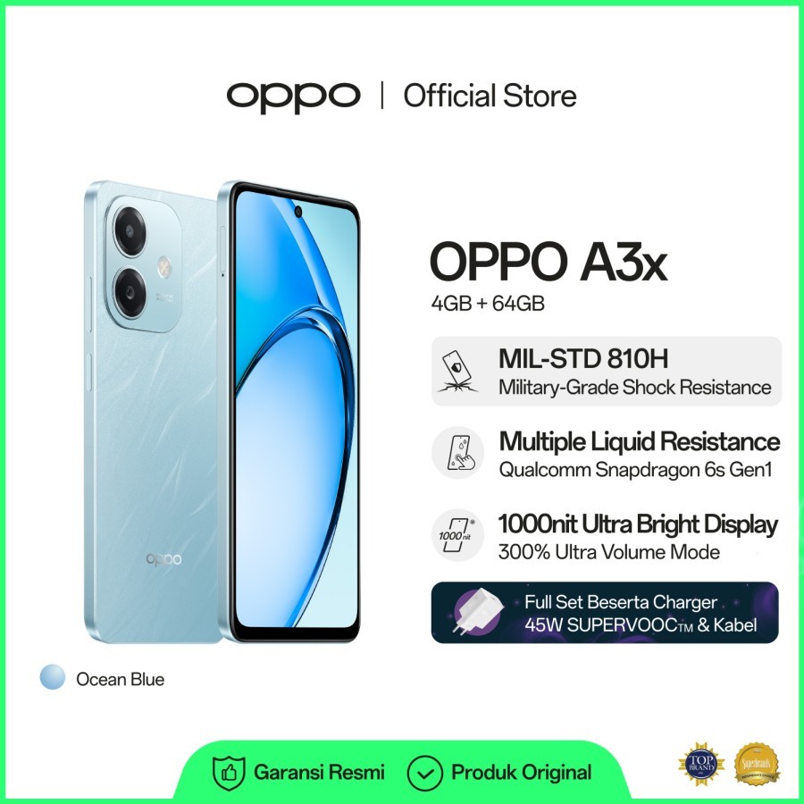 Jual OPPO A3X 4/64 | 4/128 | 6/128 GARANSI RESMI | Shopee Indonesia