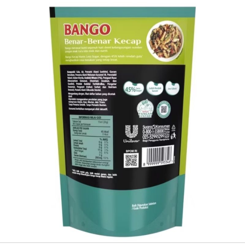 Jual Bango Kecap Manis Less Sugar 520ml | Shopee Indonesia