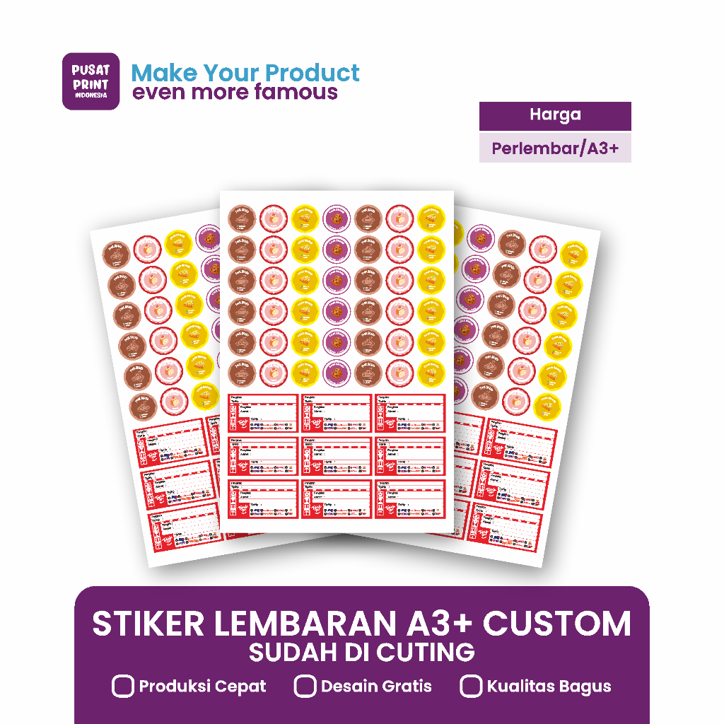 Jual Stiker Kemasan label A3+ Custom | Shopee Indonesia