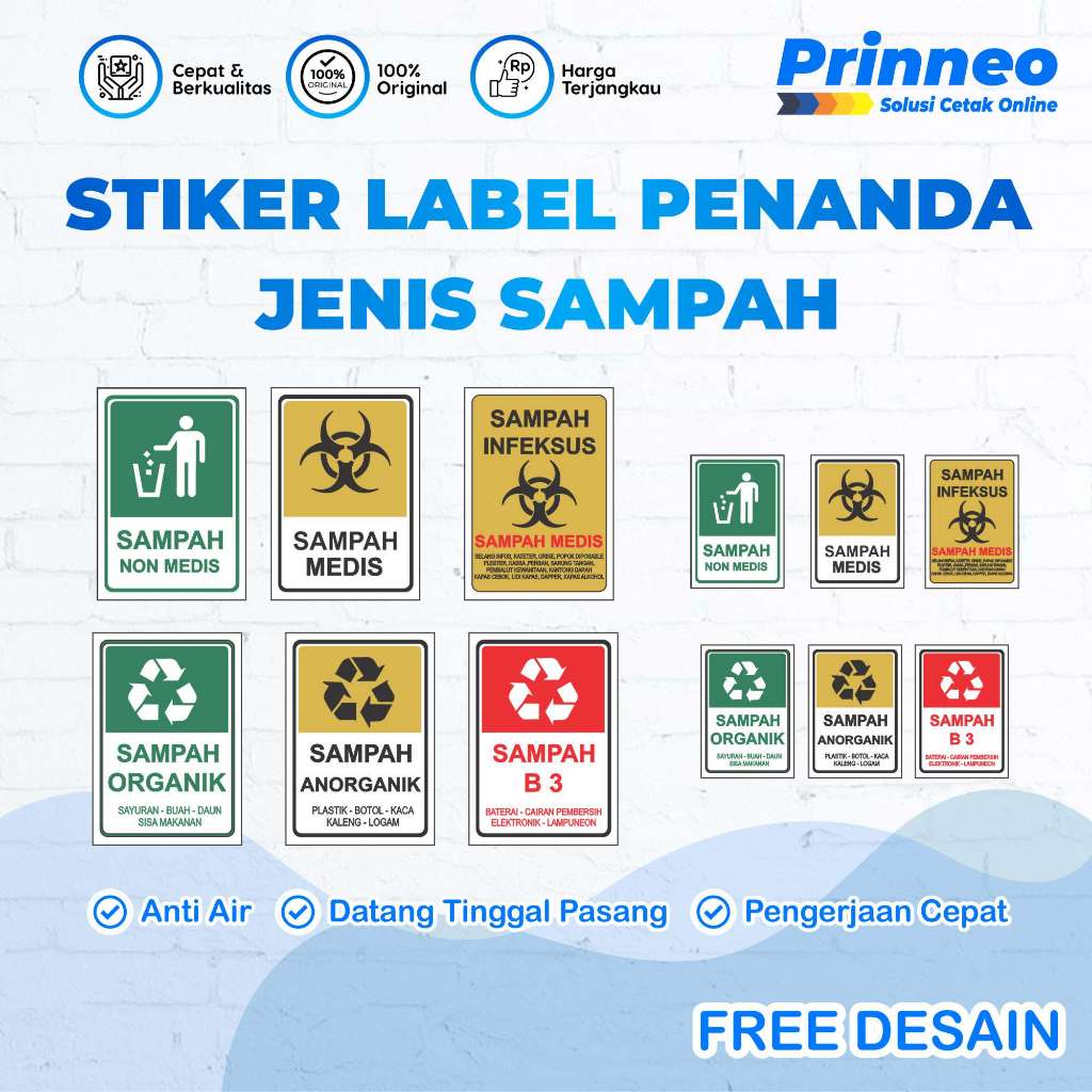 Jual STIKER LABEL PENANDA JENIS SAMPAH MEDIS DAN NON MEDIS, STIKER ANTI ...