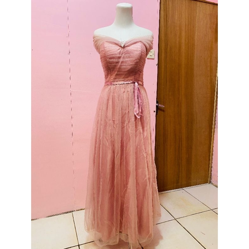 Jual PRELOVE Gaun Peach Rok Tile (tidak menerawang) | Shopee Indonesia