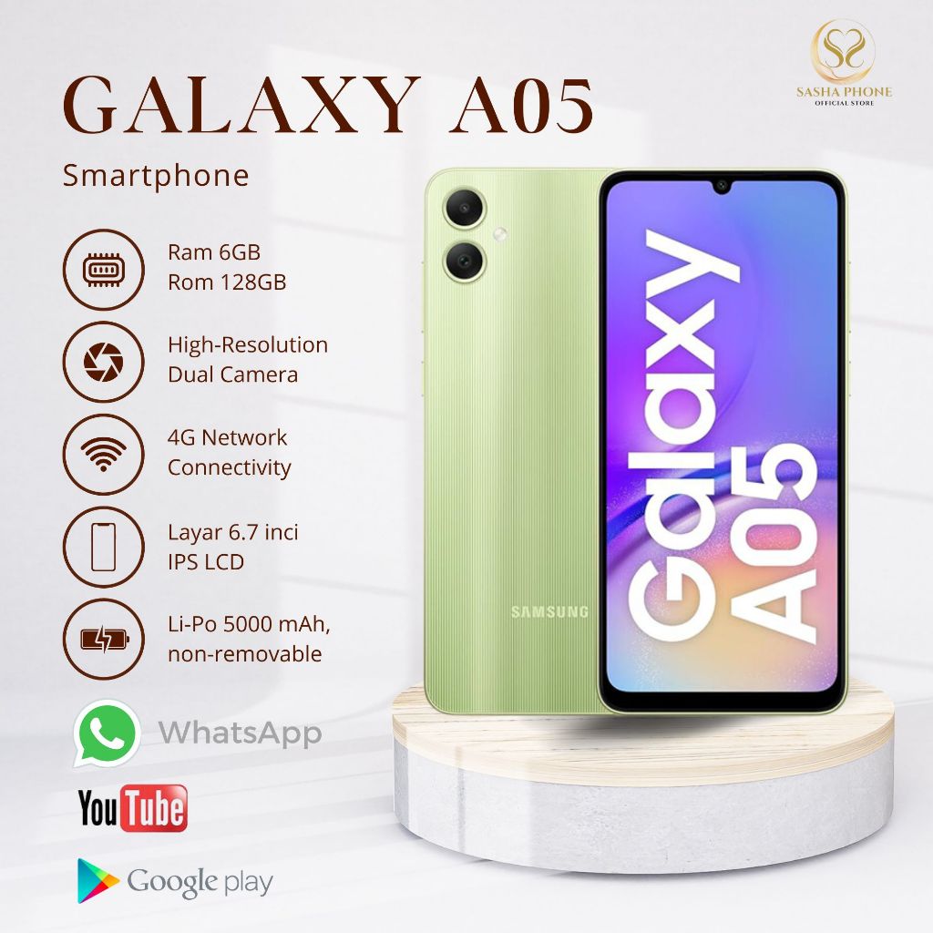 Jual SAMSUNG GALAXY A05 4G RAM 6 / 128 GB FULLSET GARANSI 1 TAHUN