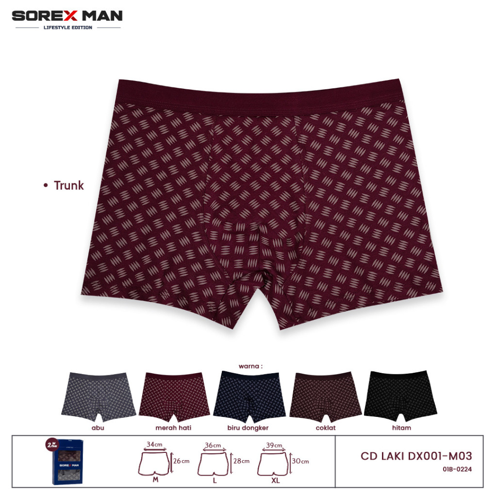 Jual (2 Pcs) Sorex Man Trunk Lifestyle Celana Dalam Pria Boxer CD LK ...