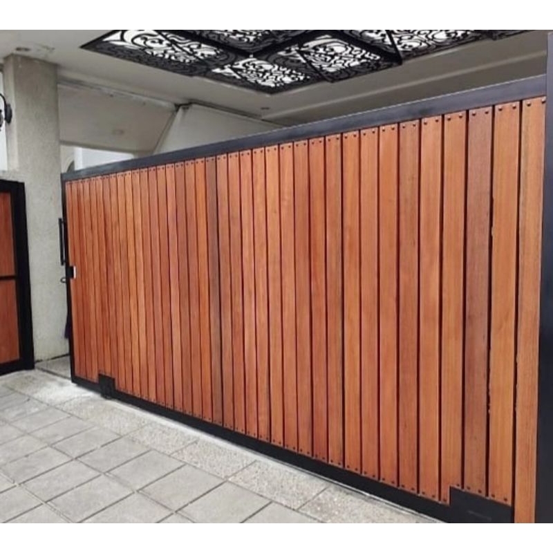 Jual pagar kayu solid kamper frame besi | Shopee Indonesia
