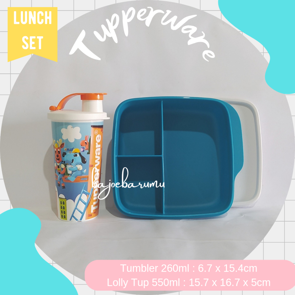 Jual TUPPERWARE Lunch Box Set Tempat Bekal Anak Kotak Makan Lolly Tup ...