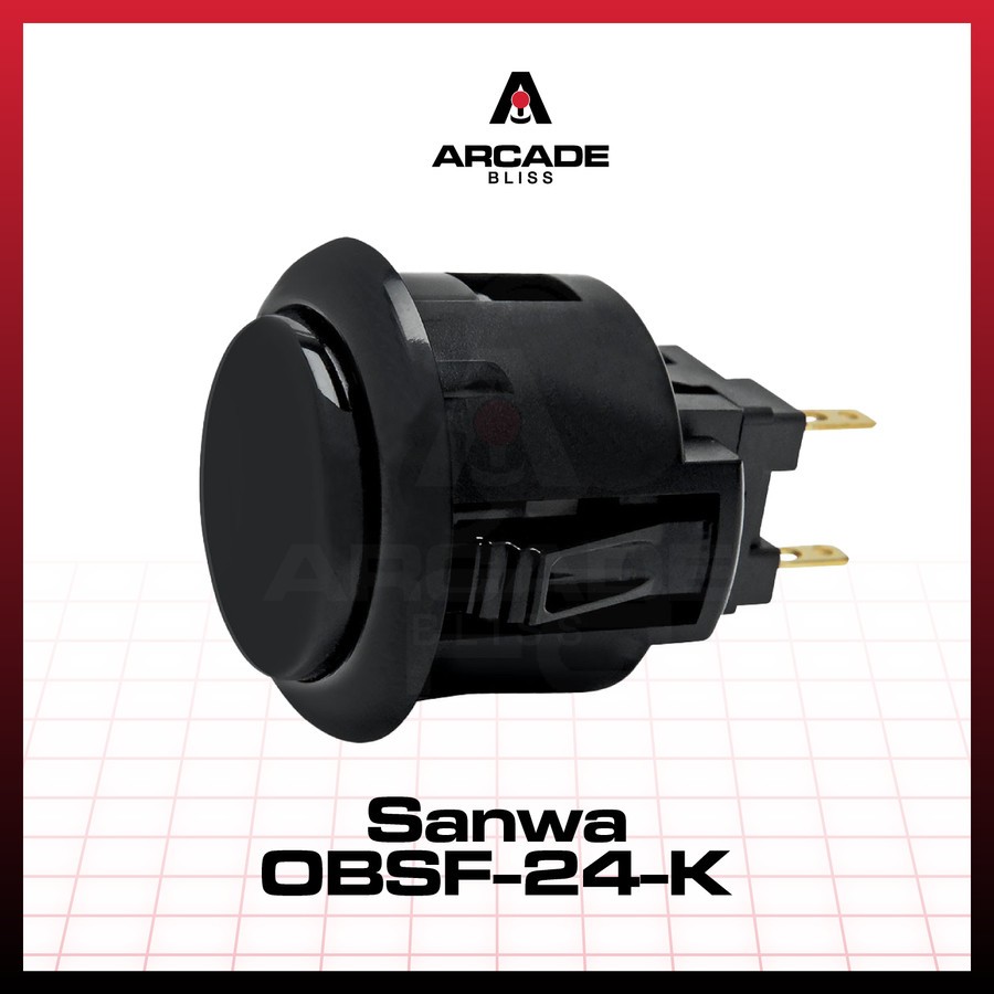 Jual Original SANWA OBSF-24-K Black Hitam Push On Button 24mm Arcade ...