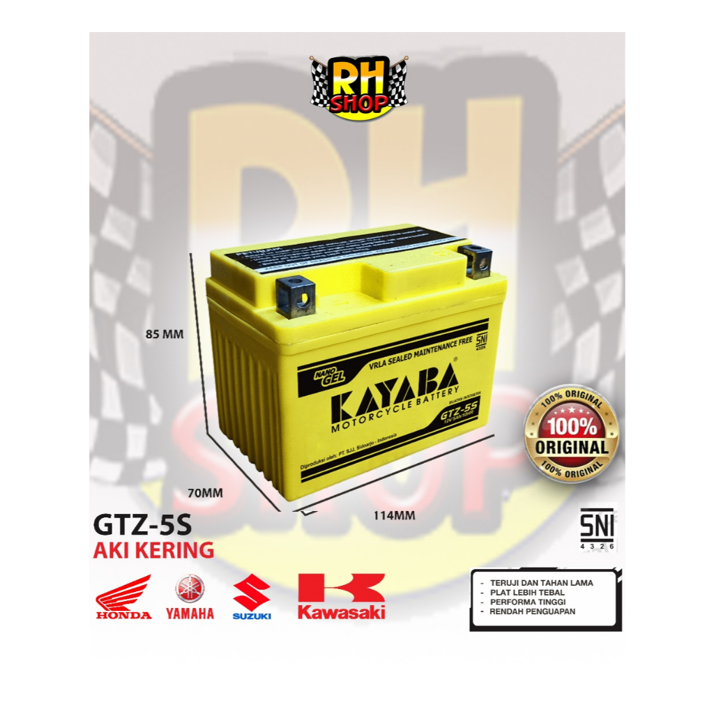 Jual AKI KERING Motor KAYABA GTZ5S HONDA BEAT VARIO 110 CRF SCOOPY
