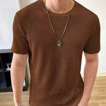 Kaos Polos Premium Waffle Kaos Lengan Pendek Kaos Oblong Pria Wanita Tebaru