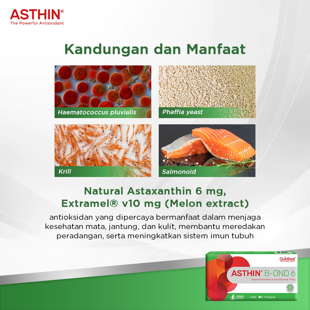 Jual Asthin B-OND Suplemen Antioksidan Ganda Astaxanthin + Extramel 1 ...