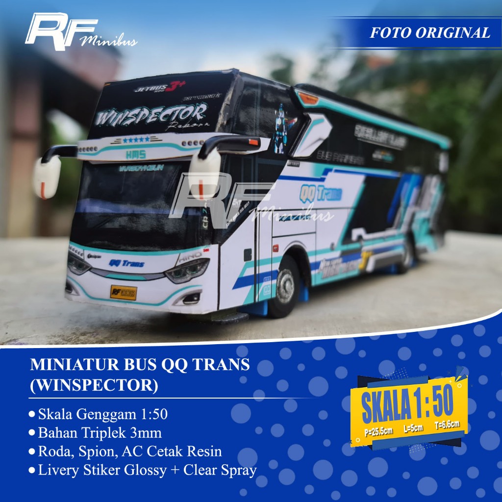 Jual Miniatur Bus QQ Trans (Winspector) Skala 1:50 | Shopee Indonesia