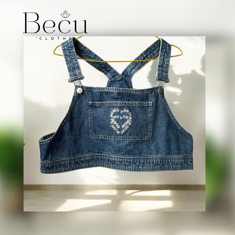 Jual H M Denim Overall Crop Top M Shopee Indonesia