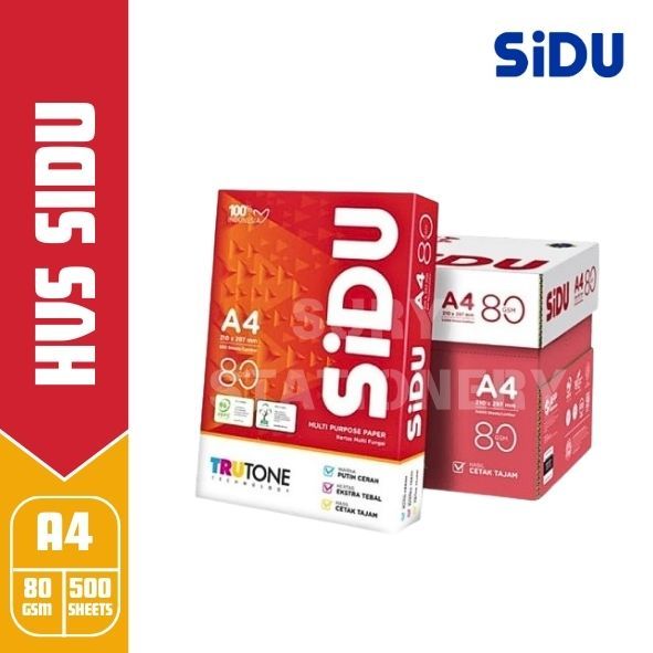 Jual (RIM) KERTAS HVS SIDU A4 80gsm / KERTAS HVS SIDU / KERTAS HVS ...