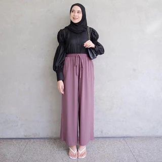 Sale Celana Kulot Crinkle Violet Highwaist Jumbo