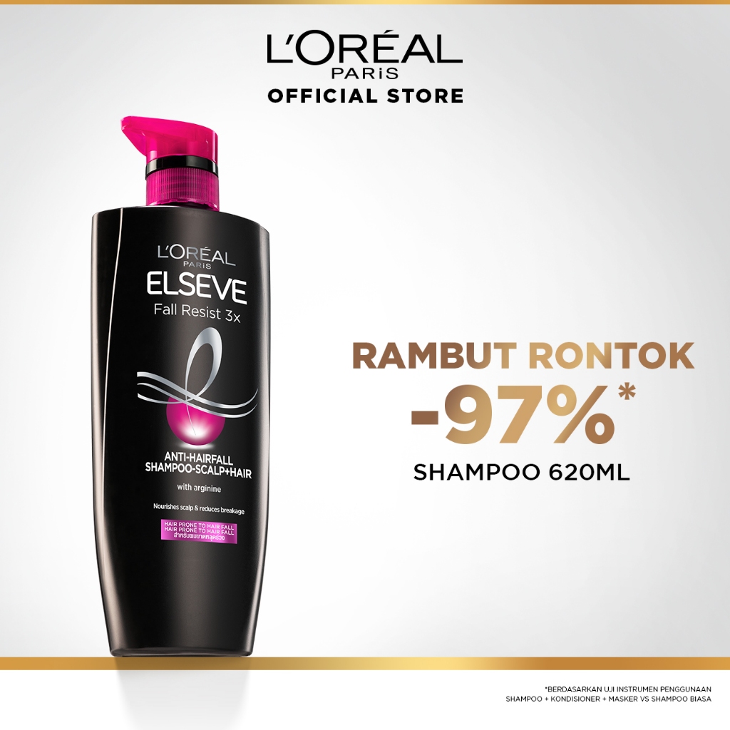 Jual L'Oreal Paris Fall Resist 3x Anti-Hairfall Shampoo 620ml Scalp ...