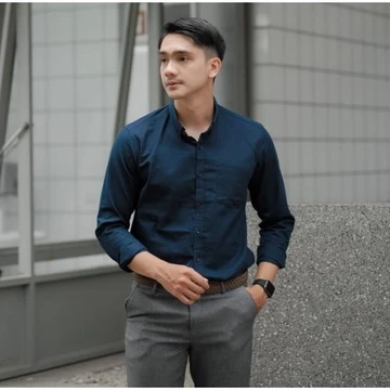 Kemeja Polos Pria Dewasa Lengan Panjang Warna Sage Kemeja Pria Polos Premium