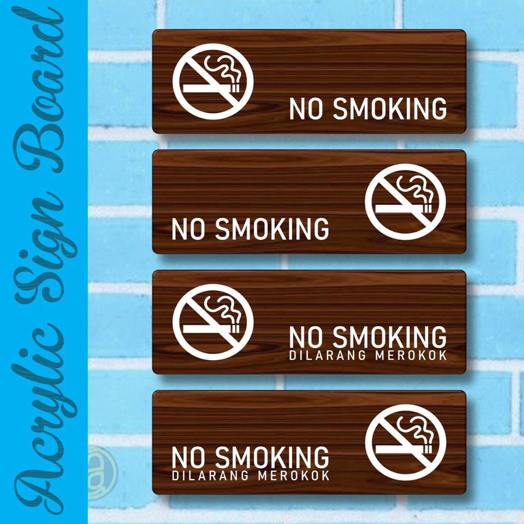 Jual No Smoking Sign | Papan Tanda Dilarang Merokok, Akrilik Tempel ...
