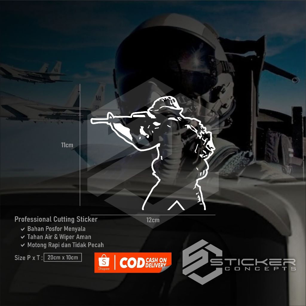 Jual Sticker Tentara Senjata Menyala untuk mobil kaca belakang ...