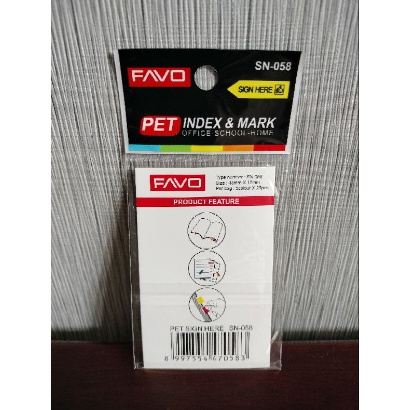 Jual Sticky Notes Panah Sign Here SN-058 Favo 5 Warna Plastik (per 1 ...