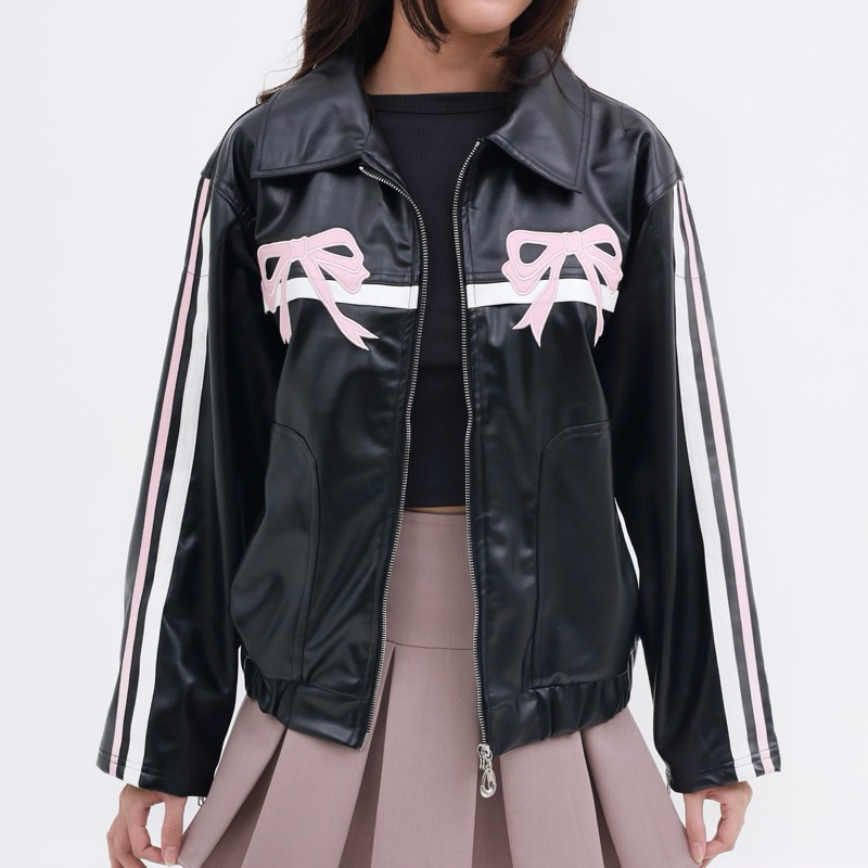 Jual Ruka Bowy Leather Jacket | Jaket Kulit Pita Wanita | Ribbon ...