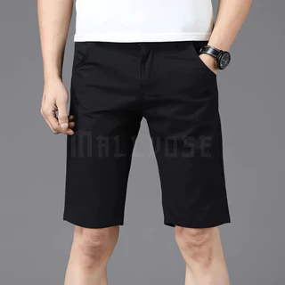 Mallvose - Celana Pria Pendek Chino Black Premium