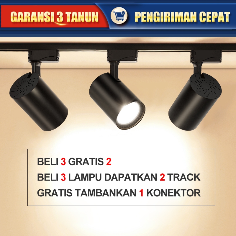Jual 3 lampu reel track led sorot jalur spotlight Cocok untuk toko ...