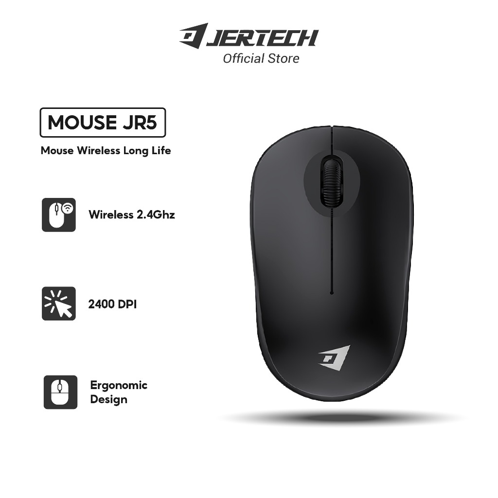 Jual JERTECH Mouse Wireless JR5 3D Ergonomi Design 2400DPI Quick ...
