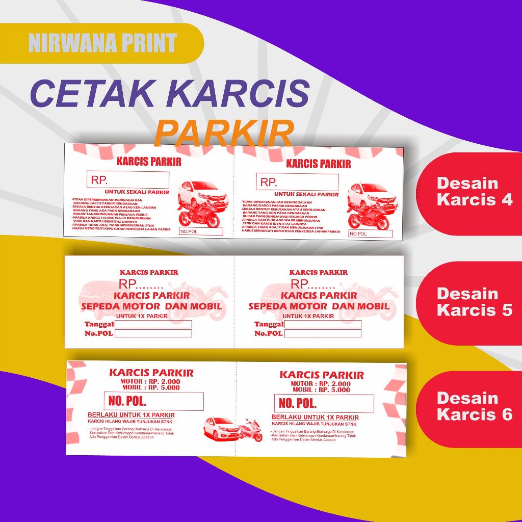 Jual CETAK KARCIS PARKIR CUSTOM NAMA LEMBAGA | Shopee Indonesia