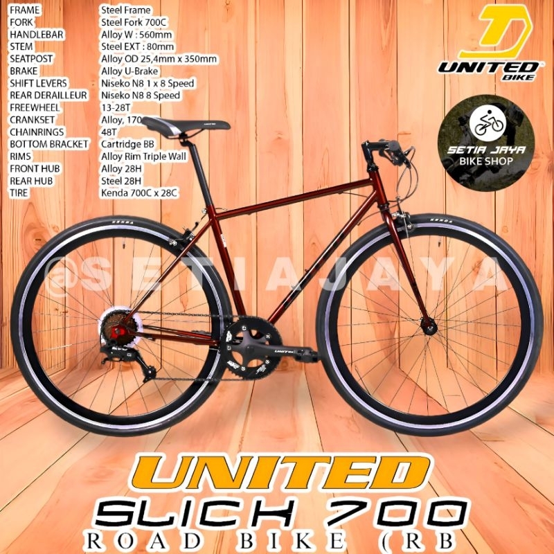 Jual Sepeda Hybird UNITED SLICK 700C Hybird (Fixie x Road Bike