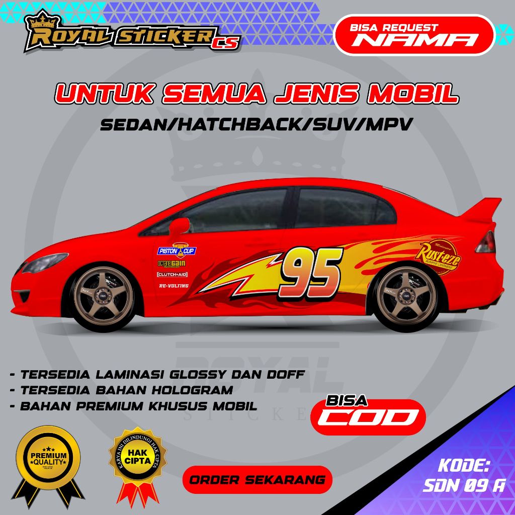 Jual STICKER DECAL MOBIL TERKINI SEMUA SEDAN CIVIC VIOS TIMOR INNOVA ...