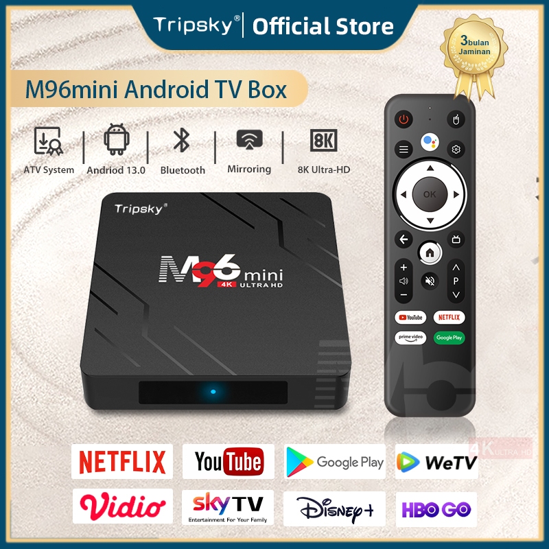 Jual Tripsky M96 mini tv box android 8K HD Voice remote control Smart ...