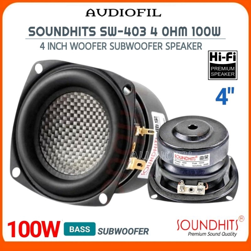 Jual Speaker Woofer Subwoofer 4 Inch 4 Ohm 100W Soundhits Premiun ...