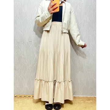 Bisa Rok Plisket Ruffle Plisket Skirt