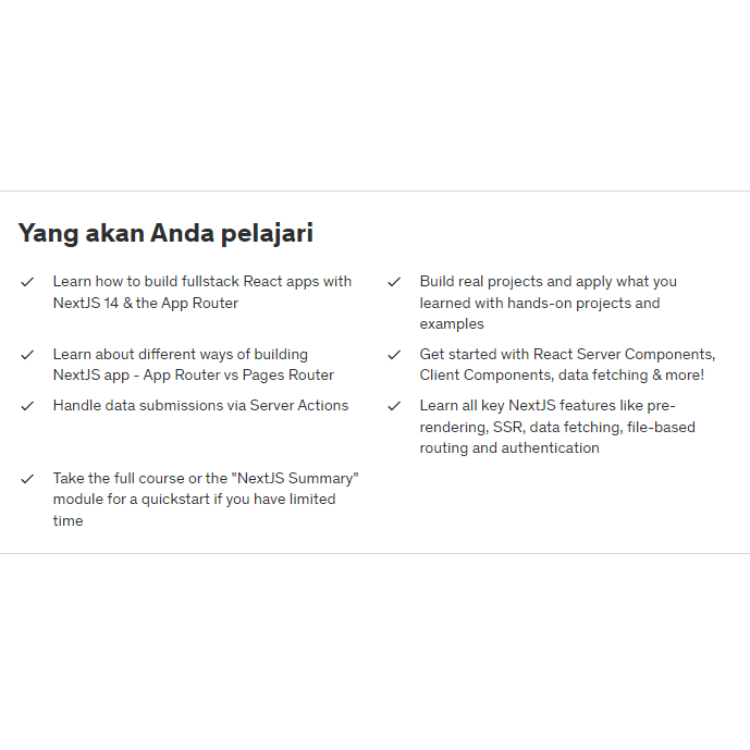 Jual Course Next.js 14 & React - The Complete Guide | Shopee Indonesia