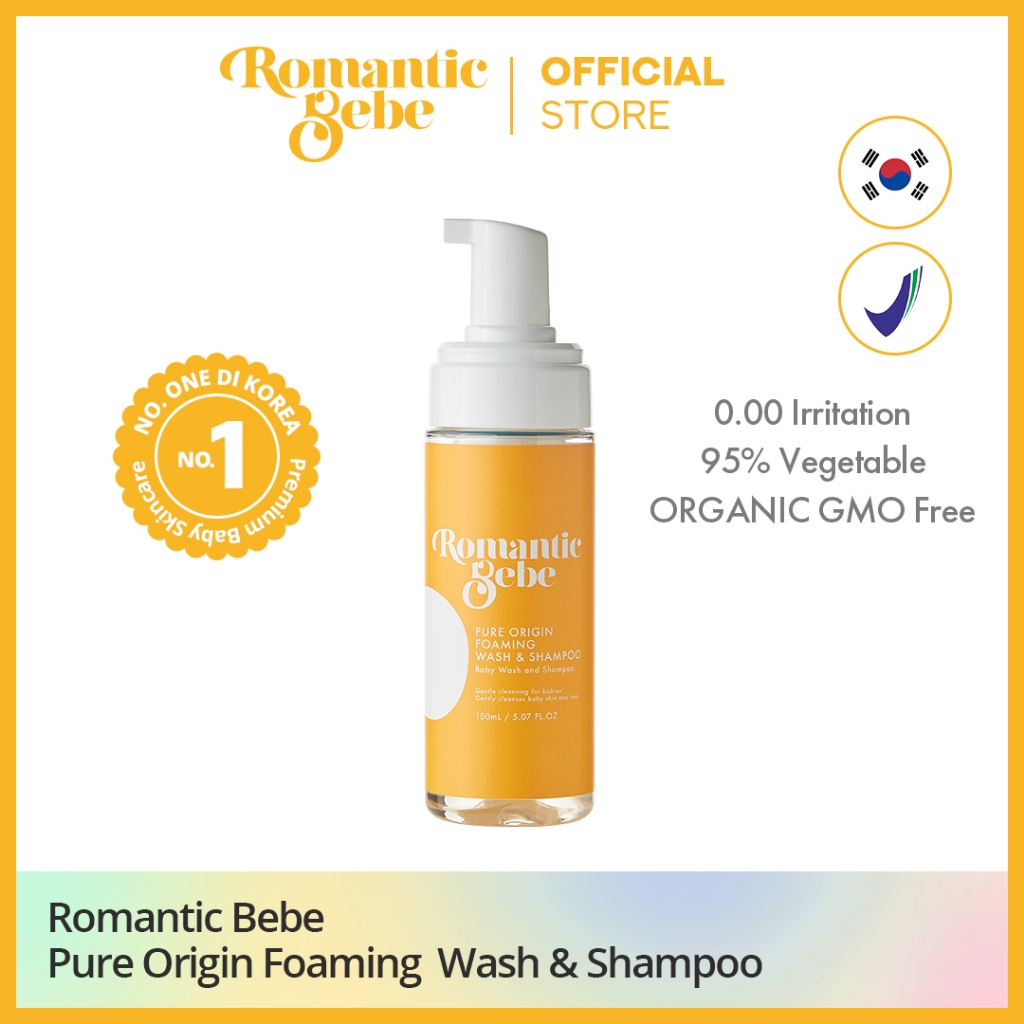 Jual Romantic Bebe - Pure Origin Foaming Wash & Shampoo (150ML ...
