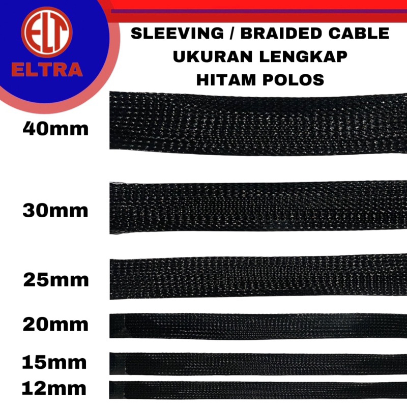 Jual Sleeving sleeve HITAM braided cable kabel jala selongsong bungkus ...