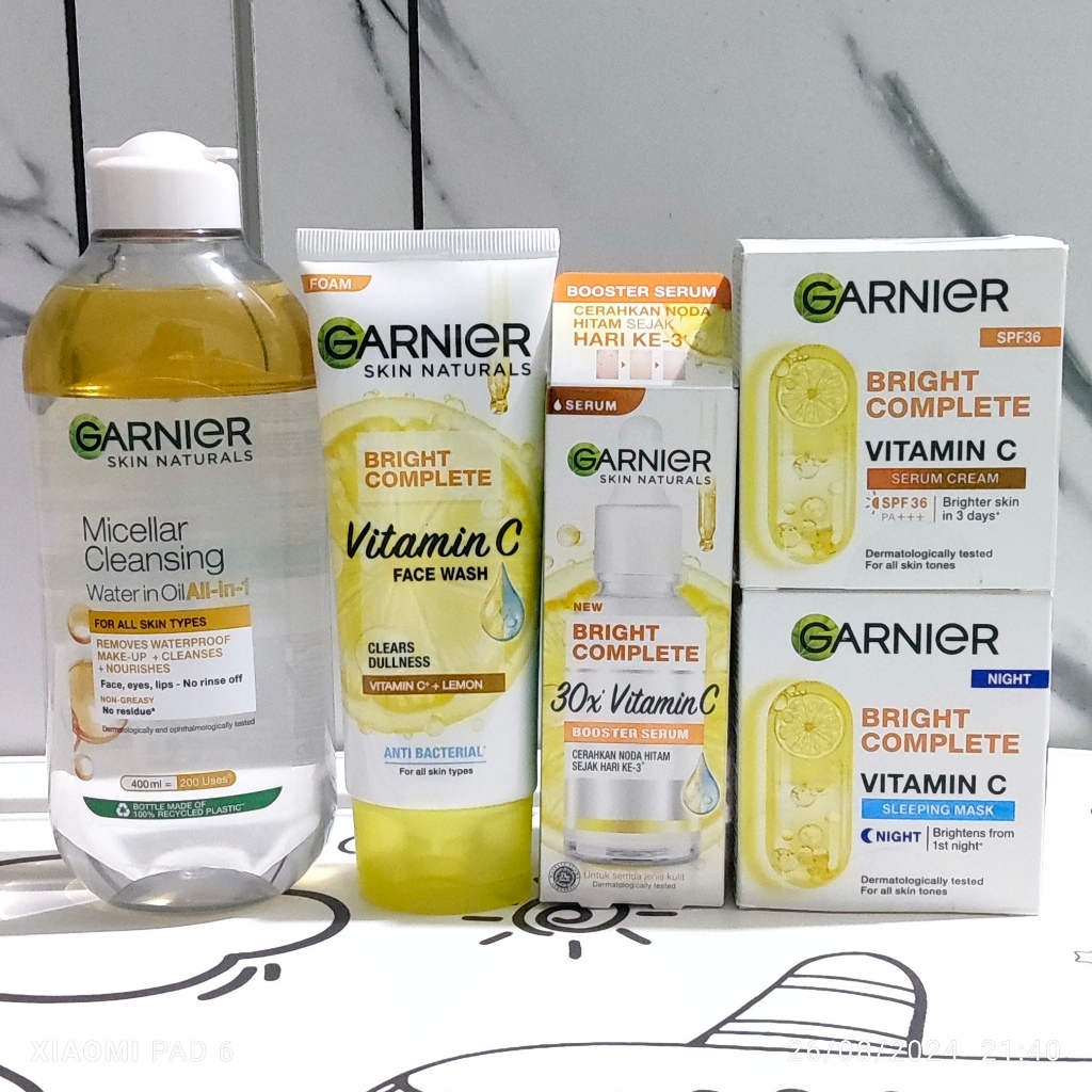 Jual Paket Full Complete Garnierr Bright Complete 5 item | Shopee Indonesia