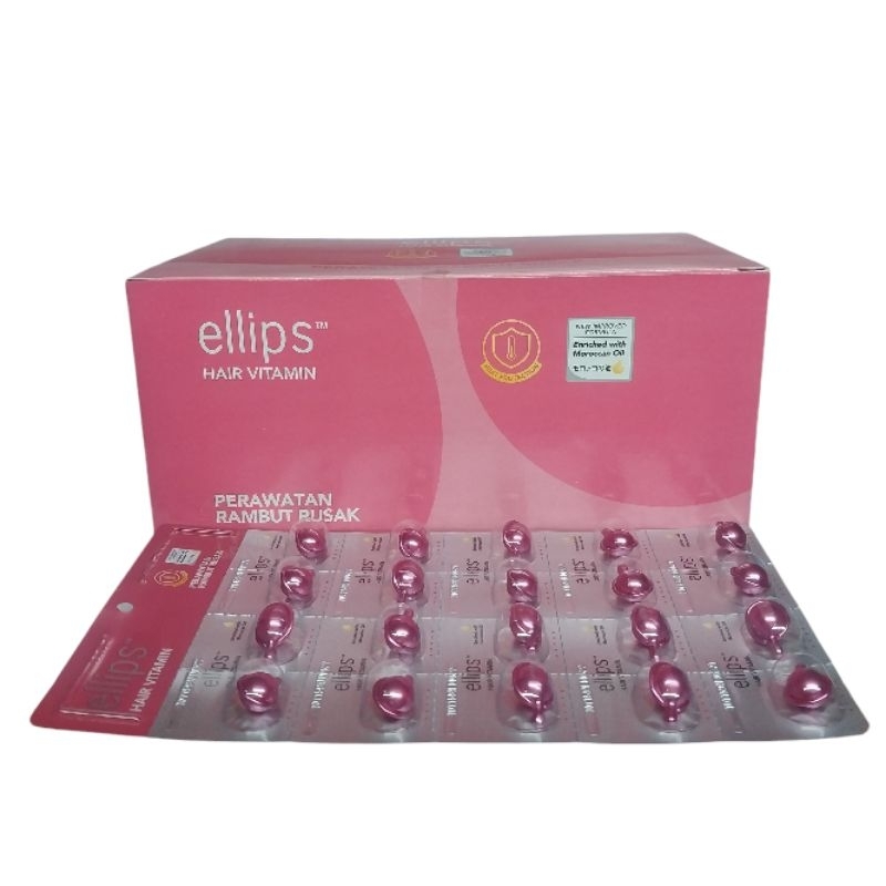 Jual 1 box isi 12 lembar Ellips Hair Vitamin Perawatan rambut Hitam ...
