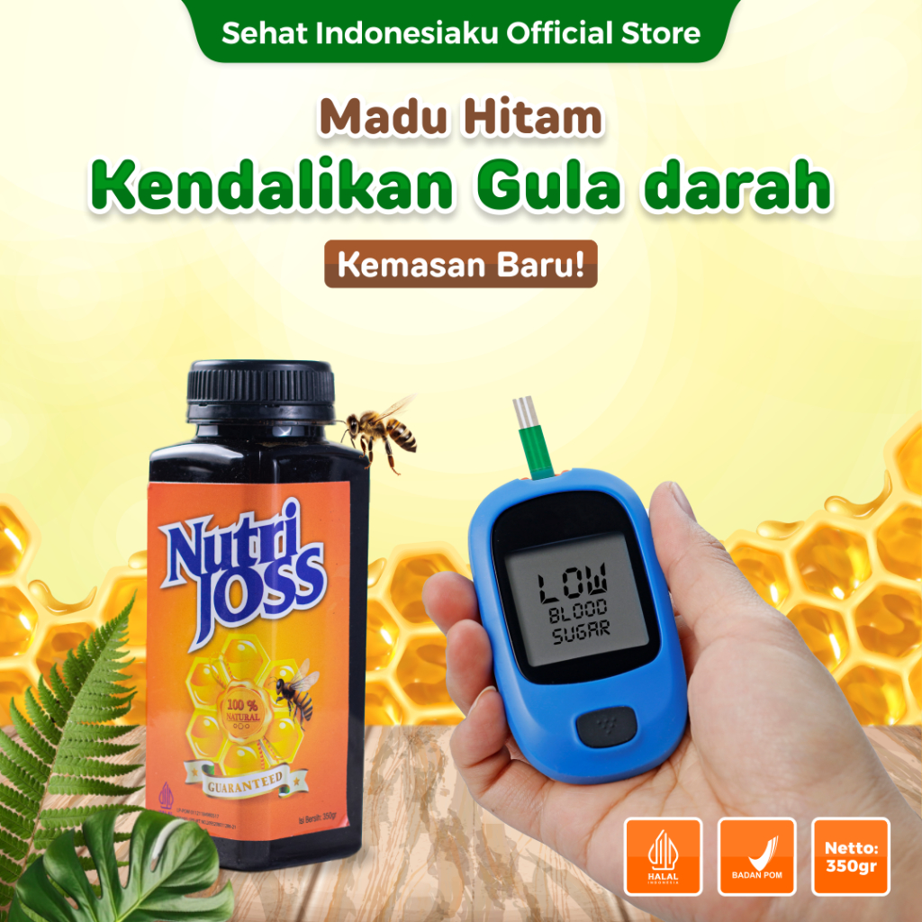 Madu Hitam Nutrijoss Plus Gamat Emas Kendalikan Gula darah Tinggi Cegah Diabetes
