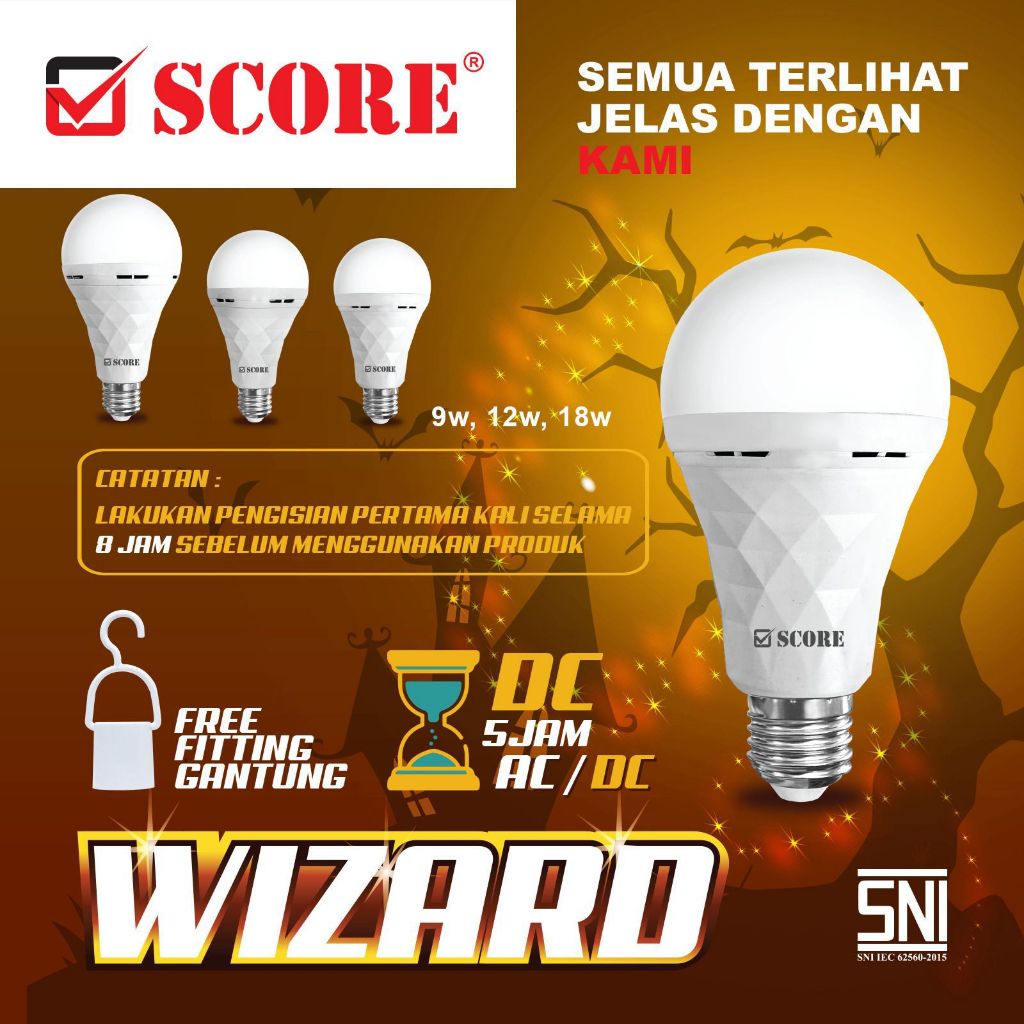 Jual Lampu SCORE LED Emergency 12 Watt/Score Wizard LED Emergency ...