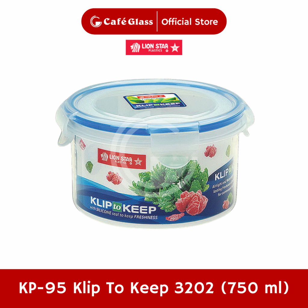 Kotak Makan Bulat 750ml Lion Star KP95 - Toples Plastik Lunchbox Bekal Sup Klip To Keep Anti Tumpah