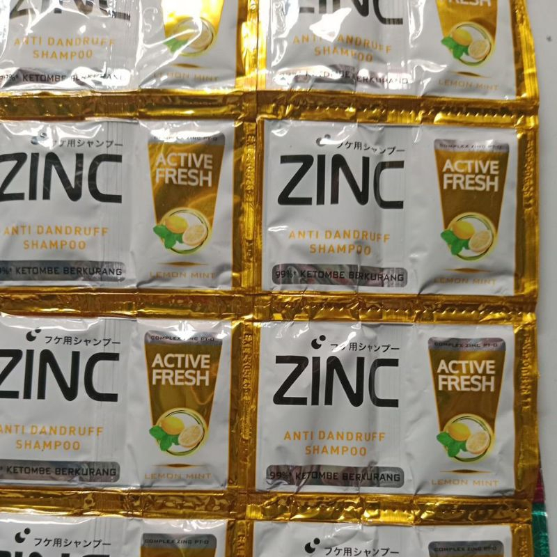 Jual ZINC Shampo Sachet Renceng Isi 12 Sachet 10gr | Shopee Indonesia