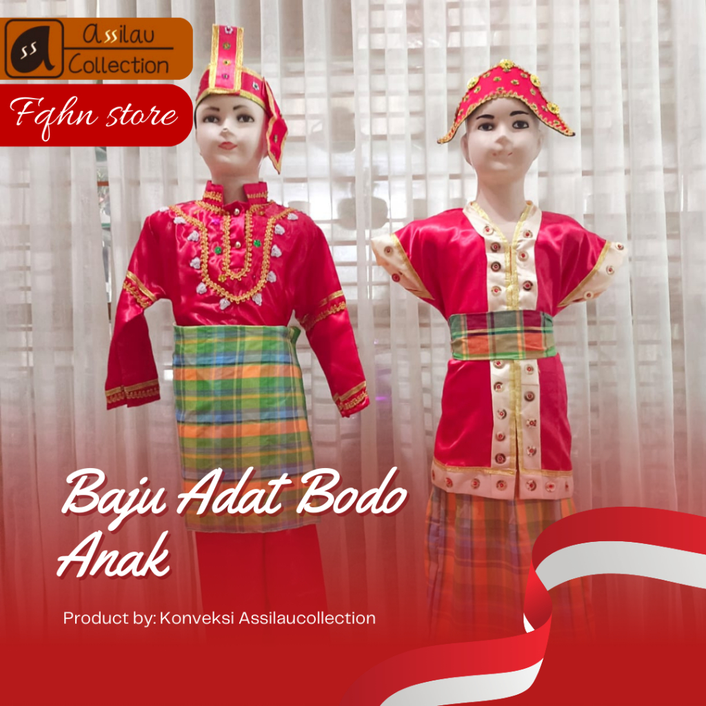Jual Baju Adat Sulawesi Selatan/baju Bodo Anak Satuan (Laki/Cewe