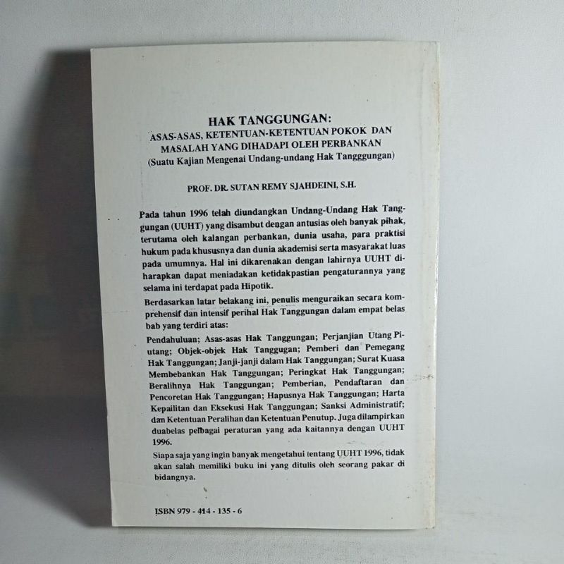 Jual Buku Hak Tanggungan Asas-Aaas, Ketentuan-Ketentuan Pokok Dan ...