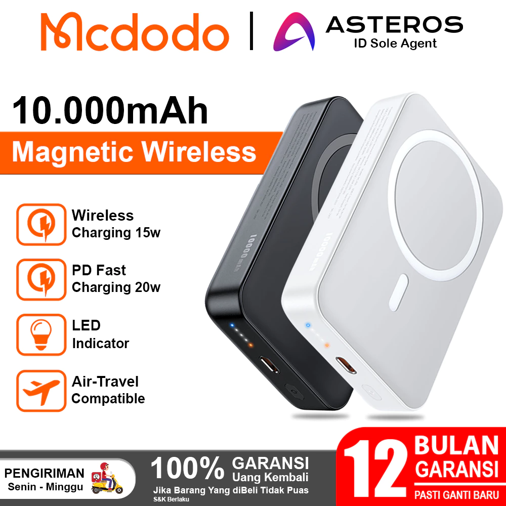 MCDODO PowerBank Magsafe Wireless 10.000Mah PD Fast Charging 20w 15w