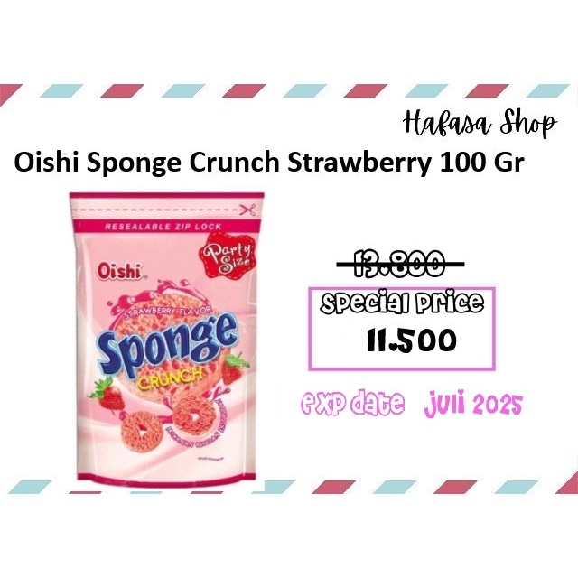 Jual Oishi Sponge Crunch Rasa Strawberry 100 Gr | Shopee Indonesia