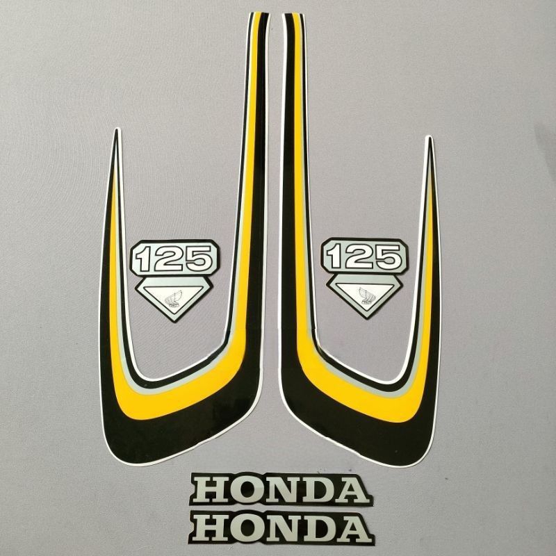 Jual striping list polet sticker honda cb 125 warna hitam kuning ...